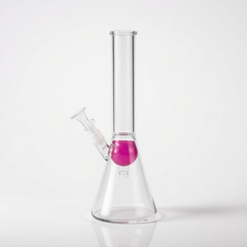 Pink Tint Beaker Bubbler 7in
